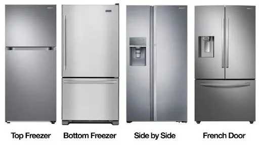 Examples of refrigerator styles we carry